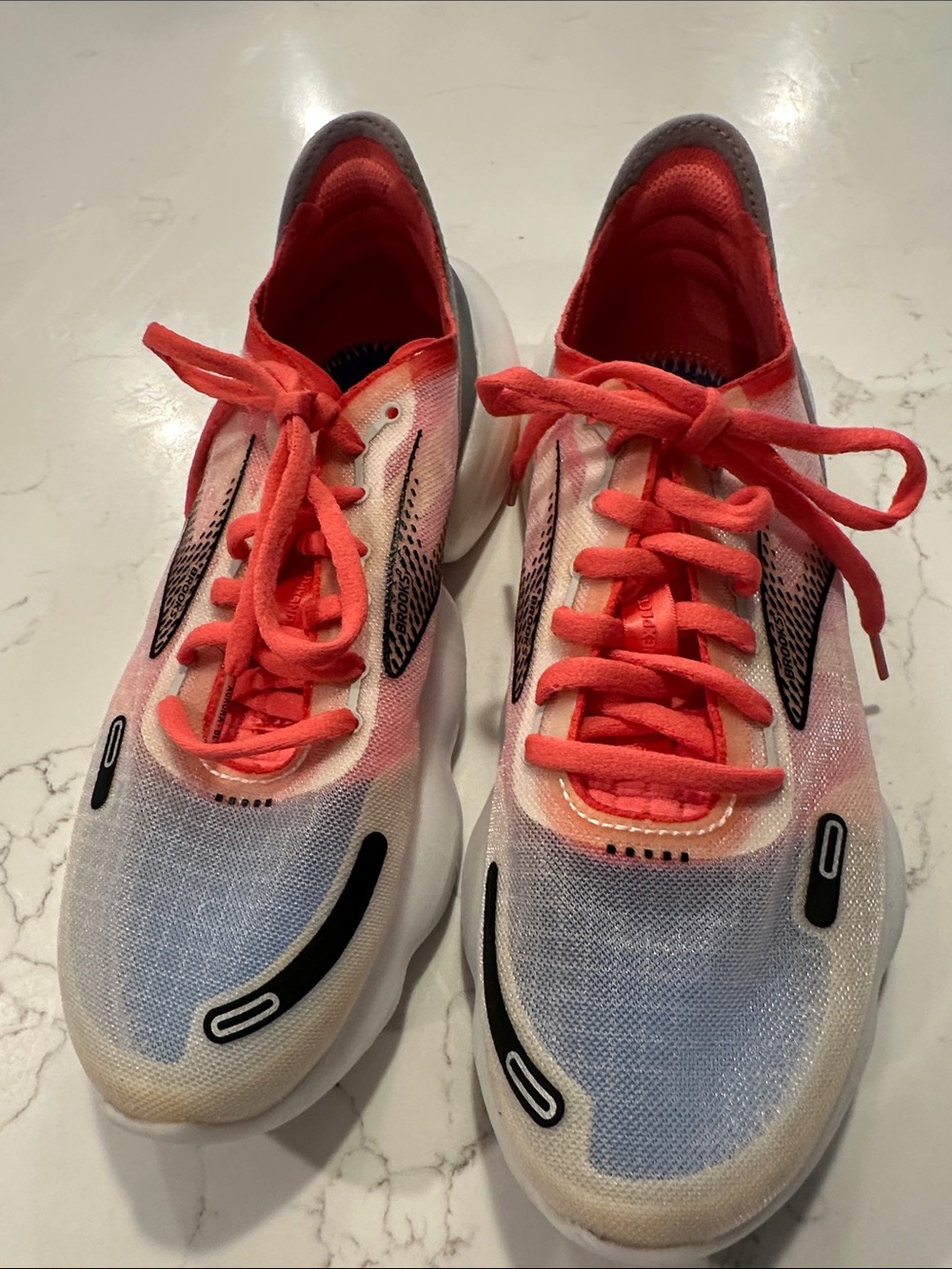 Brooks Aurora BL X17 Coral Pink and Gray Running Sneakers